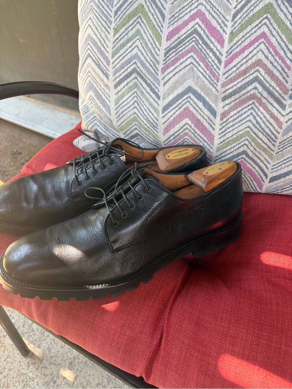 Classic Men’s Black Leather Derby Shoes - Ferragamo size 11.5